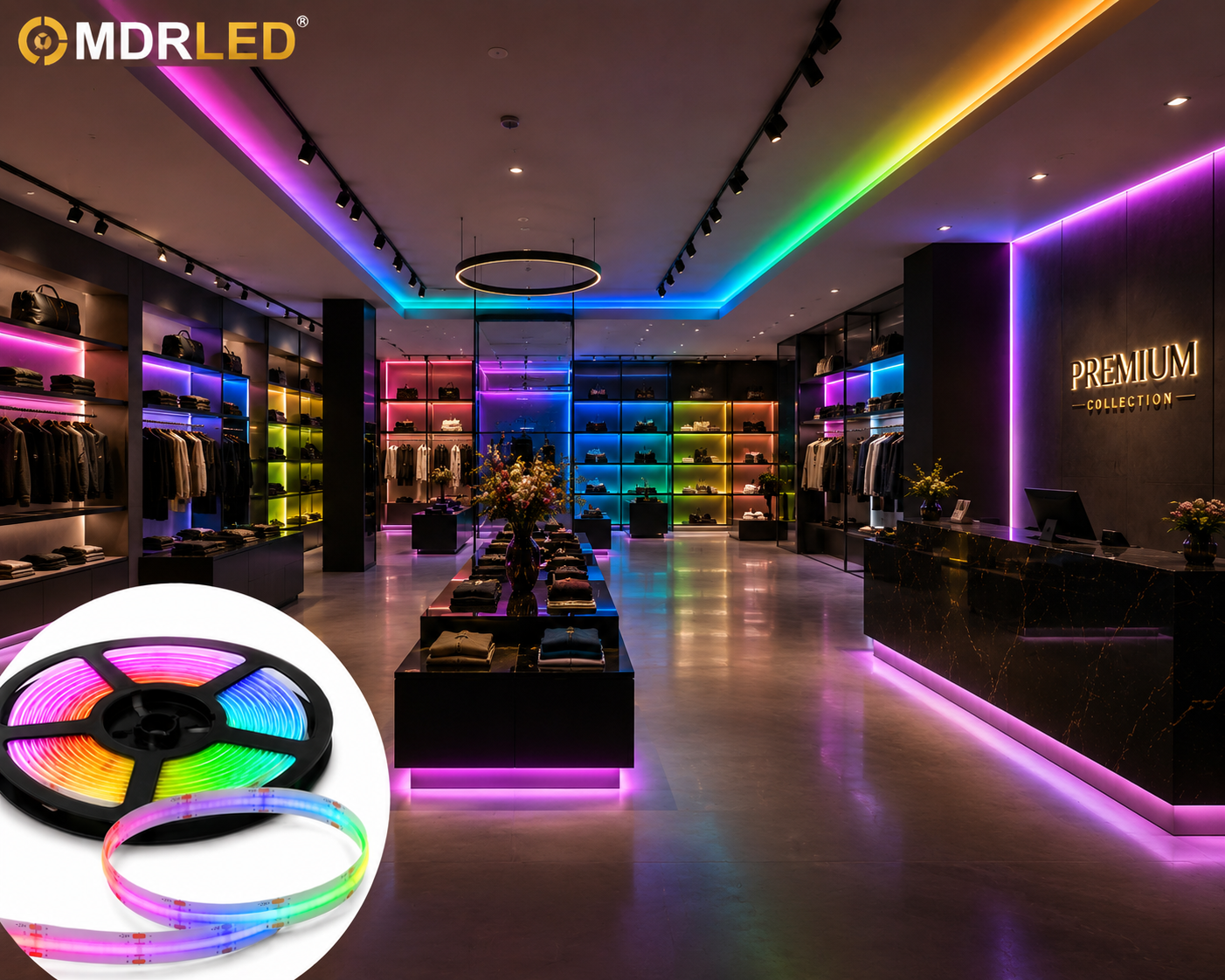 COB LEDstrip RGB 24V 5M 16W IP20 576 LEDs/m