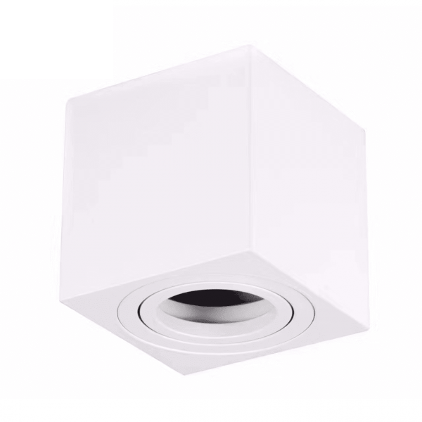 AUFBAU-SPOT MDR LED CUBE WEISS GU10 FASSUNG