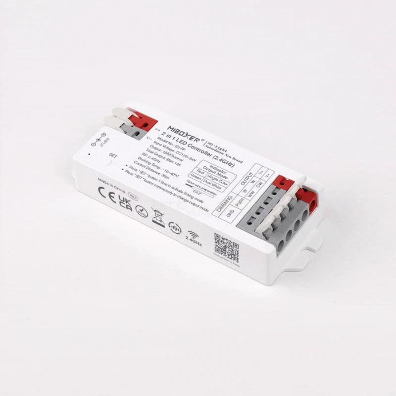 Mi-Boxer E-serie 2 in 1 LED Strip enkele kleur/CCT-controller12 24V-bediening E2-RF