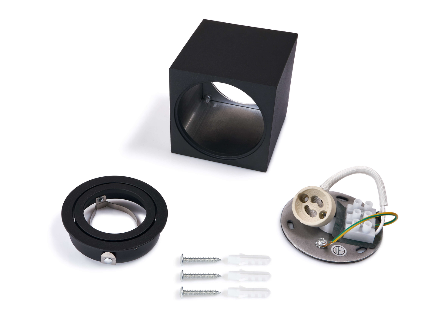 AUFBAUSPOT LED CUBE schwarz GU10 FASSUNG MDR LED®