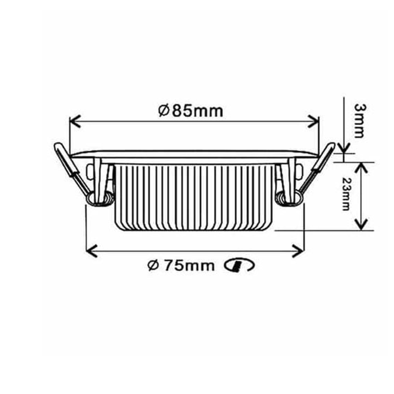 LED INBOUWSPOT MDRLED SLIM- 5W DIMBAAR 2200K ZWART MDRLED®