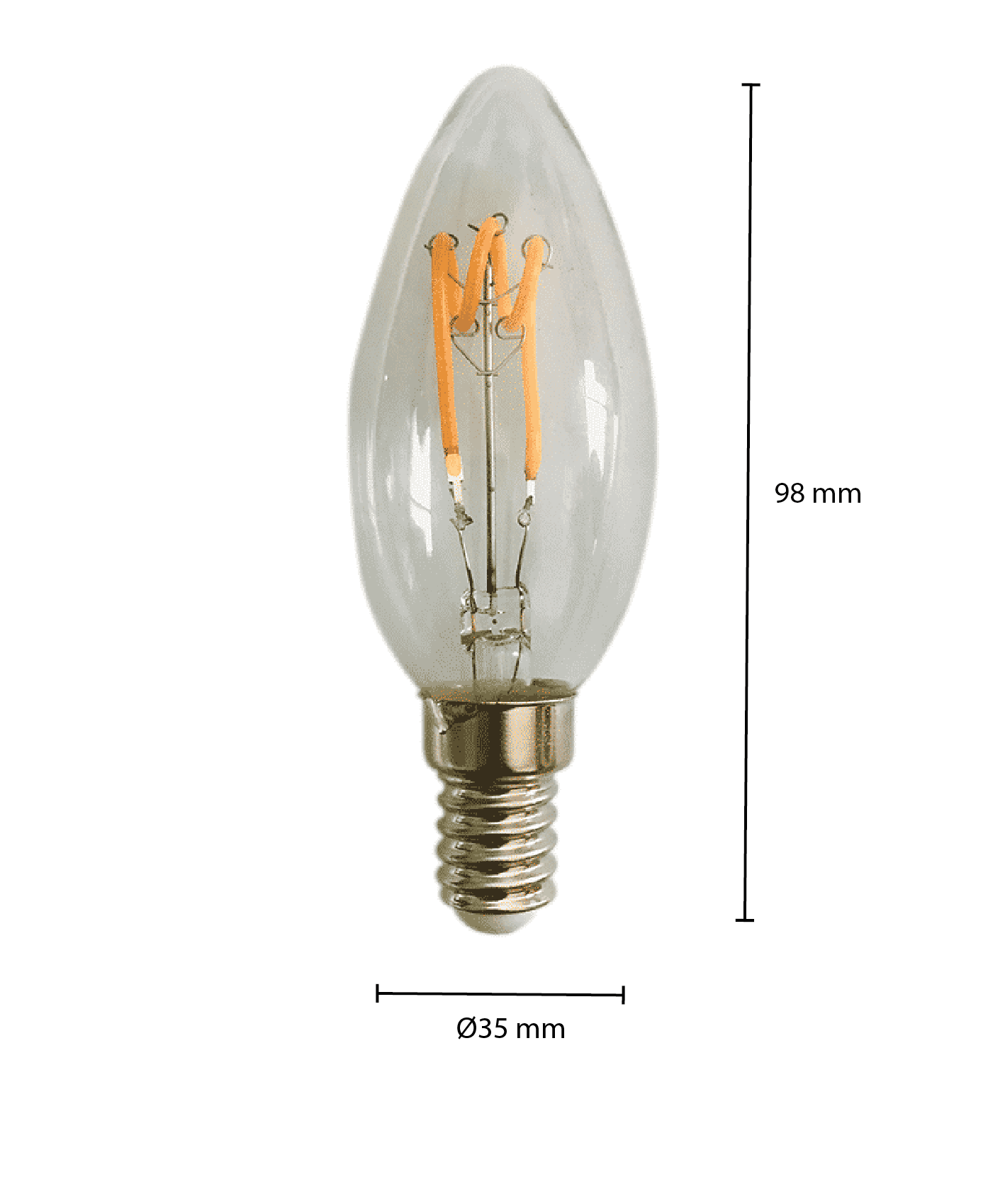 LED Gloeidraad E14 KAARS DIMBAAR CLEAR 1.6: Warme Gloed met Moderne Efficiëntie MDRLED®