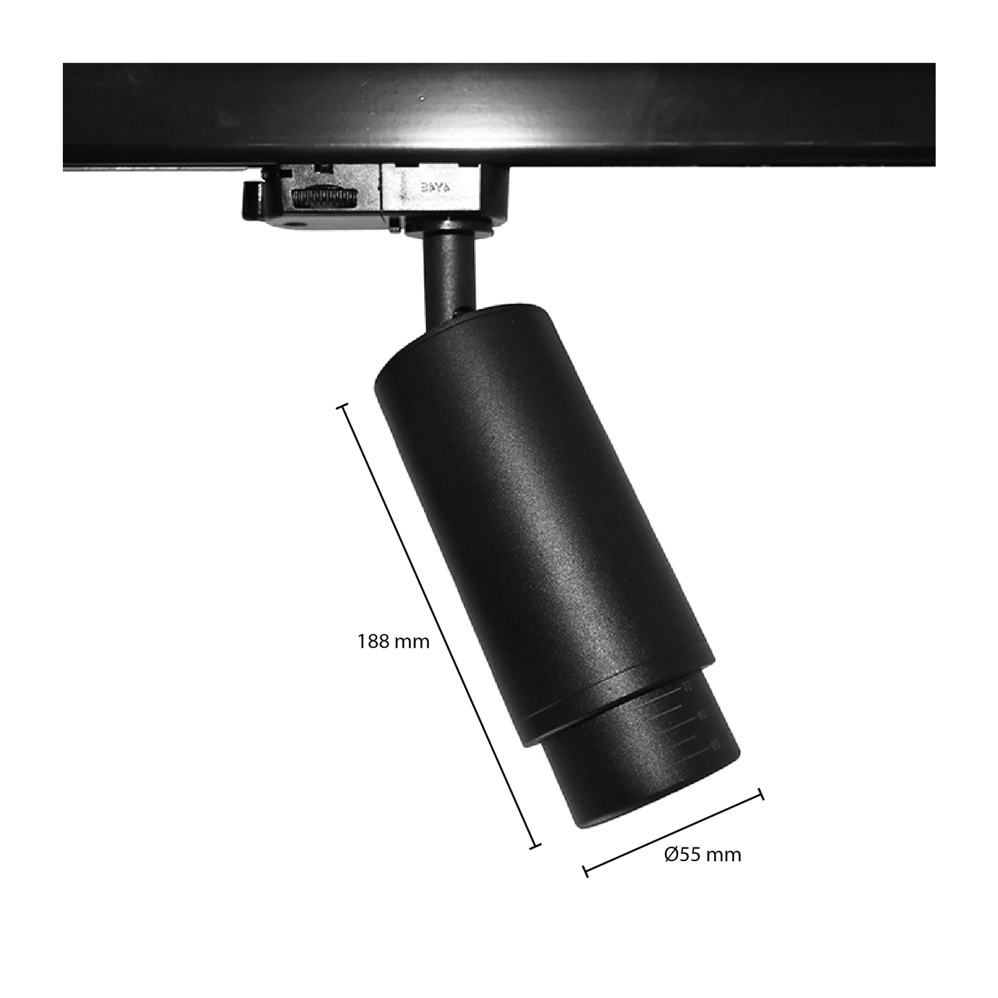 3-PHASEN-SCHIENENLEUCHTE SCHWARZ GU10 zoombar. MDRLED®