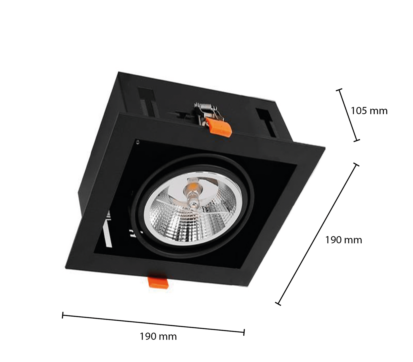 AR111 Einzelne Einbauleuchte - Stilvolles Schwarz - WEISS MDRLED®