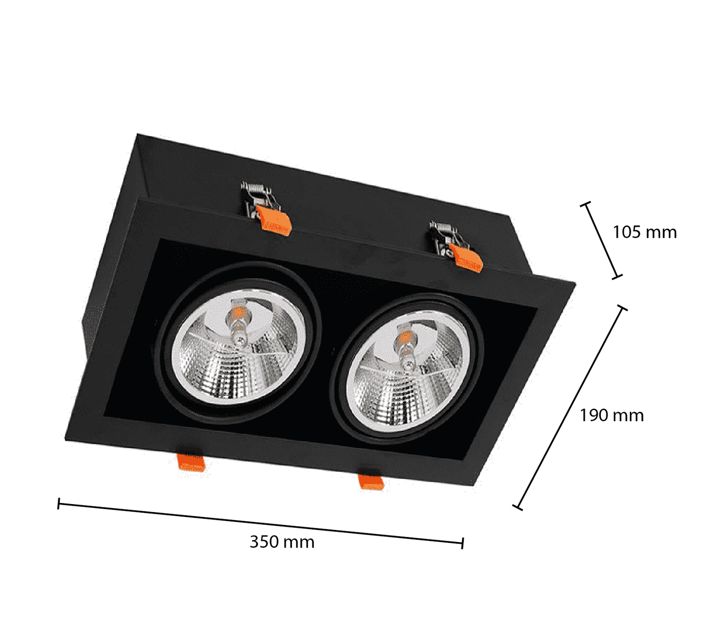 AR111 Doppelleuchte SCHWARZ-WEISS-SCHWARZ/WEISS MDRLED®