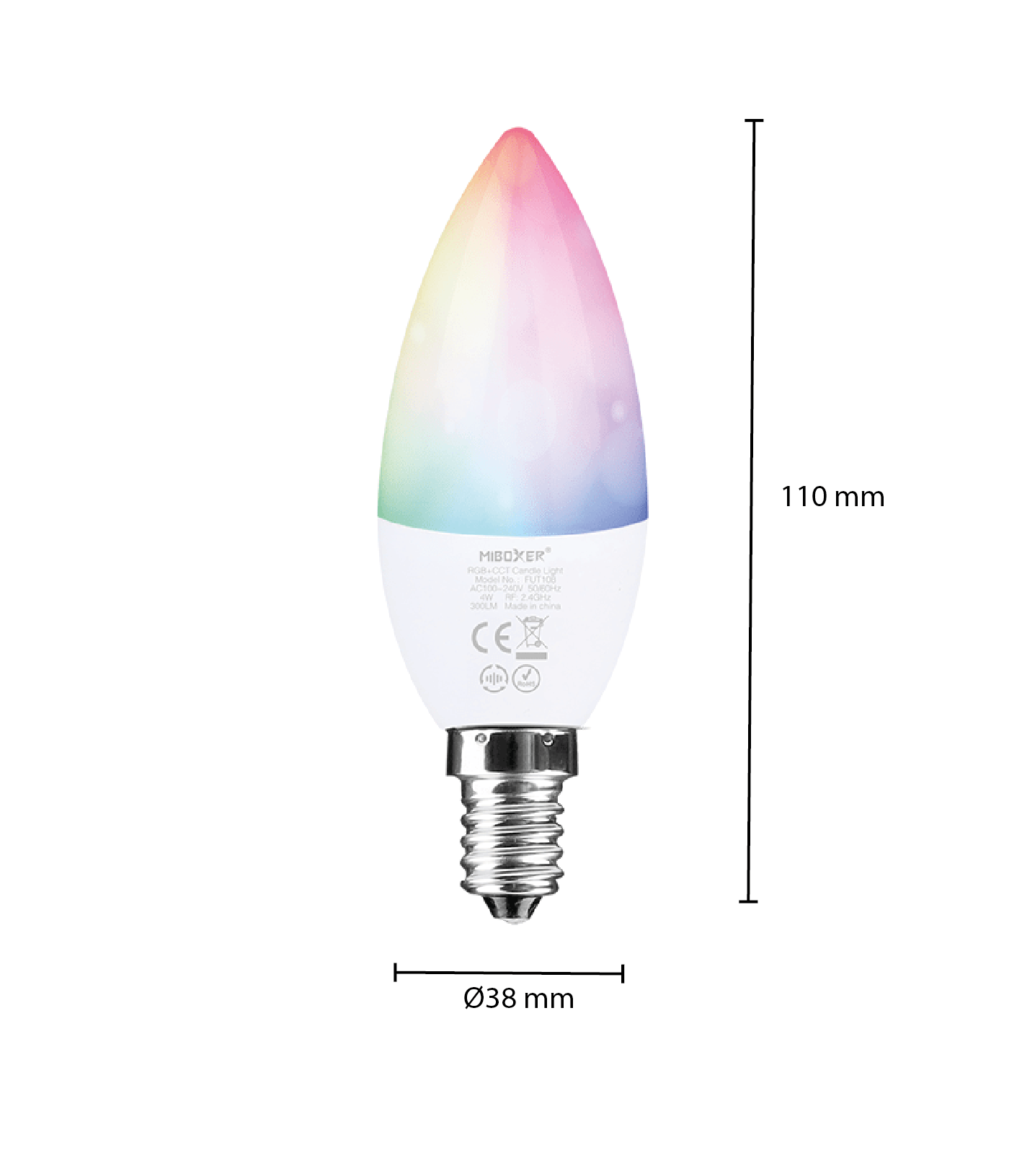MI-LIGHT E14 LED Lamp 4W RGB+CCT - Dimbaar, 50.000 Branduren MDRLED®