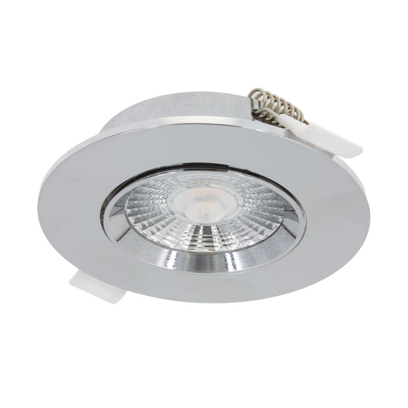 LED-Einbaustrahler Slim Fit Ø75 6W Dimmbar Chrom 3000K MDRLED®