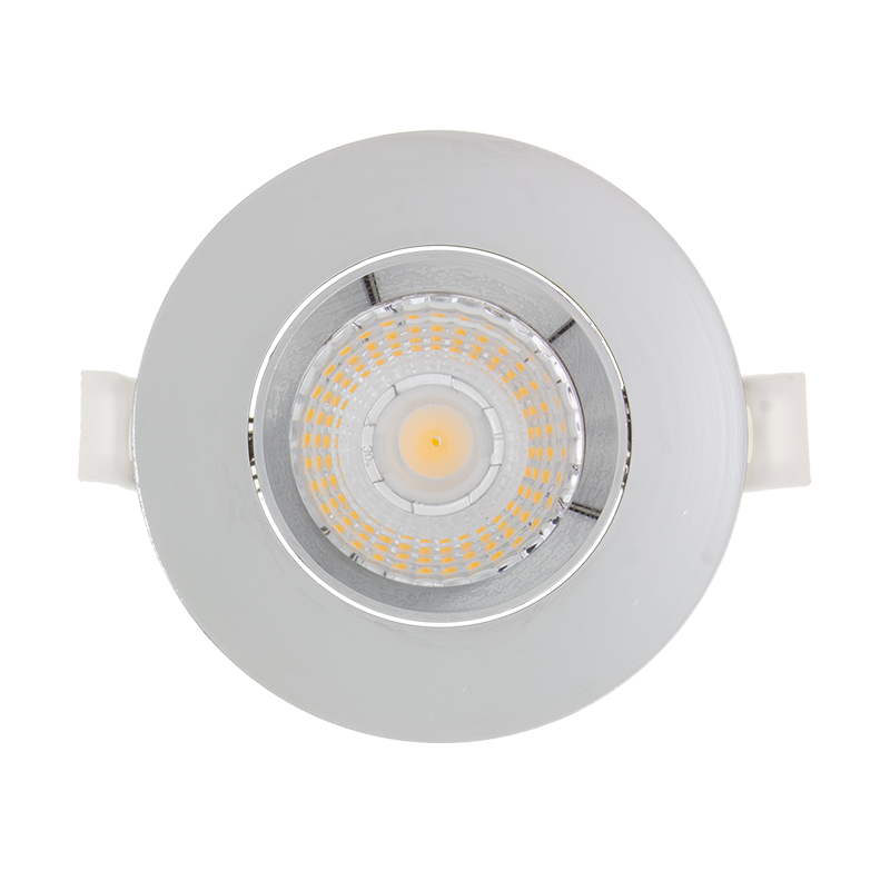 LED-Einbaustrahler Slim Fit Ø75 6W Dimmbar Chrom 3000K MDRLED®