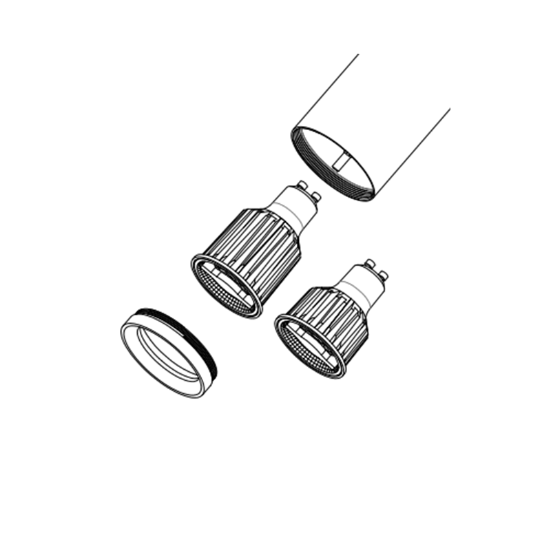 3-PHASEN-SCHIENENLEUCHTE MIT FEDER GU10 SCHWARZ MDRLED®