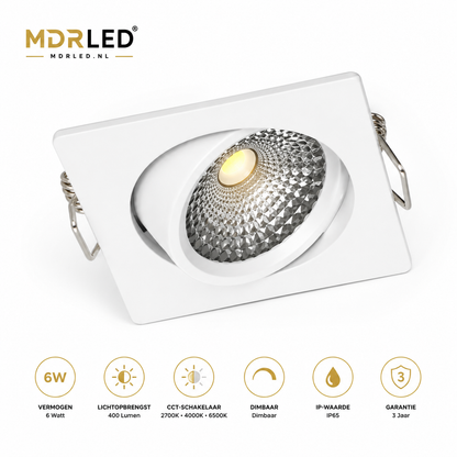 LED Inbouwspot Slim-Fit | 6W | CCT | IP65 | Ø75 mm | Dimbaar | MDRLED