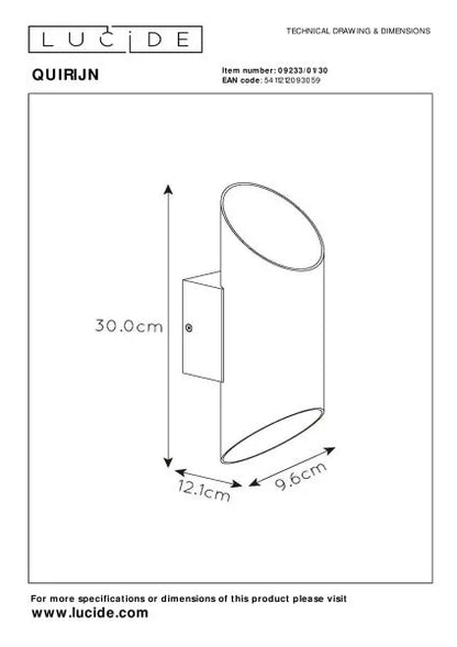 Lucide QUIRIJN - Wandlamp - Ø 10 cm - 1xG9 - Zwart MDRLED