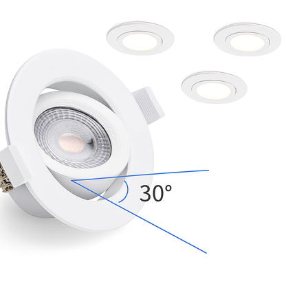 LED Einbaustrahler WEISS Dimmbar 6W - 4er Set 3000K Schwenkbar Einbautreiber MDRLED®
