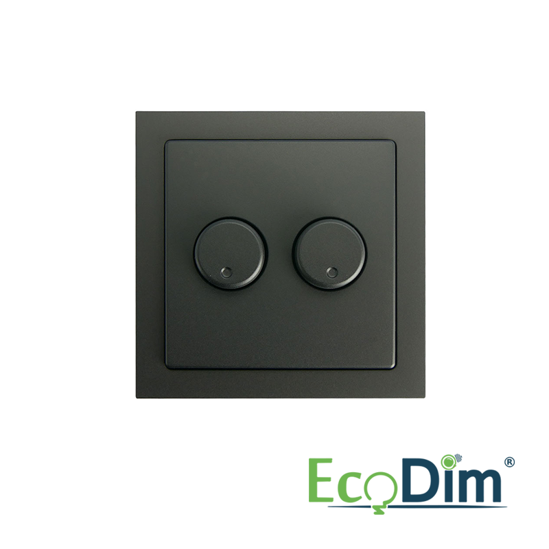 Duo Dimmerknop Future Linear – Mat Zwart Incl. Centraalplaat & Raamwerk – Busch-Jaeger