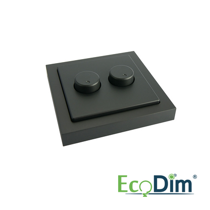 Duo Dimmerknop Future Linear – Mat Zwart Incl. Centraalplaat & Raamwerk – Busch-Jaeger