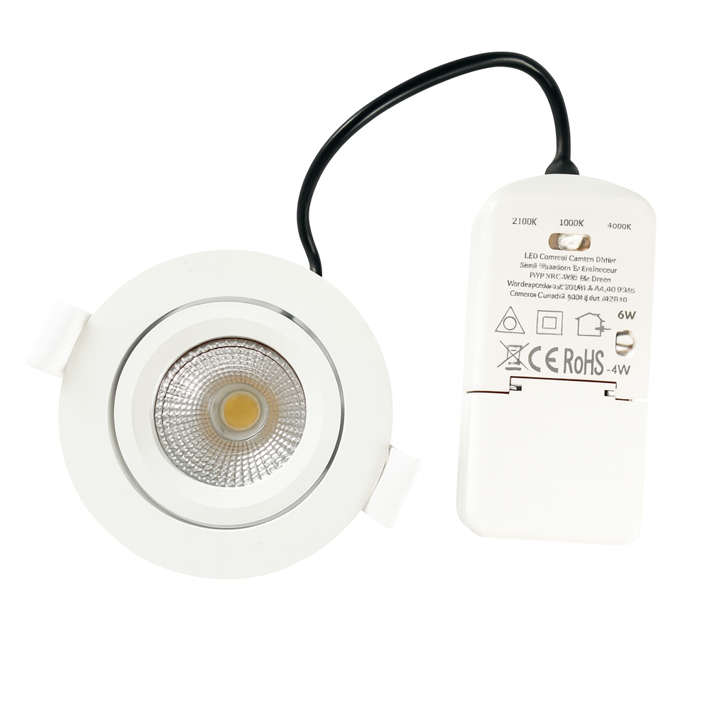 LED Inbouwspot  Luna 6W  Dimbaar WIT CCT-Switch IP65
