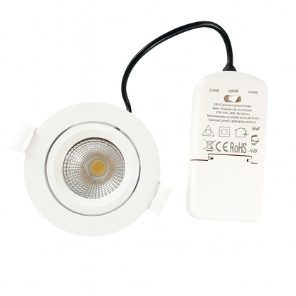 LED Inbouwspot  Luna 6W  Dimbaar WIT CCT-Switch IP65