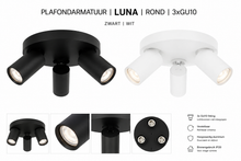 Plafondarmatuur Luna | Rond | 3x GU10 | Wit