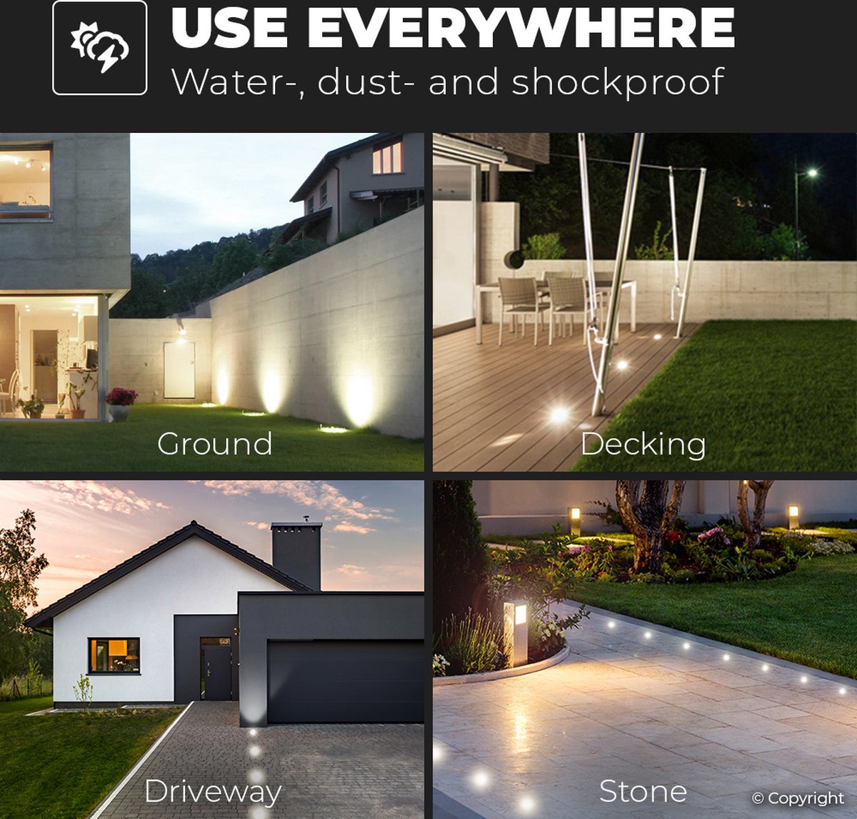 LED Bodenstrahler Edelstahl Außenbeleuchtung IP67 MDRLED®
