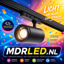 3-Fase Railspot 30W Zwart  Zoombaar 15°–60°  Dimbaar   CRI>82 4000K
