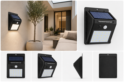 Solar Buitenlamp - Set van 2 Stuks - Bewegingssensor - 20 LED - Waterdicht - Buiten & Tuin sensor - Buitenverlichting op Zonne-energie