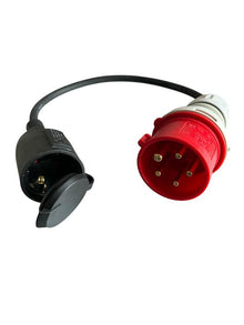 CEE 5-poliger 16A Adapter 400V auf 3-adrig 3x1,5mm 230V AC Gegenstecker MDRLED®