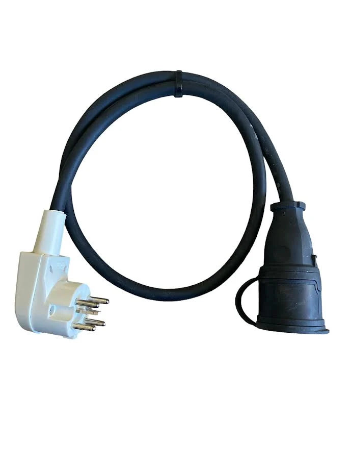 Perilex verloopstekker | Zwart | Lengte 0.5 t/m 10 meter | 16A | 230V contra
