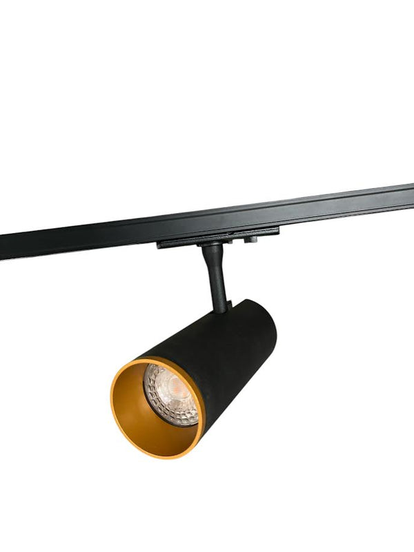 1-FASE RAILARMATUUR MET GU10 FITTING ZWART & GOUD INCL LAMP MDRLED®