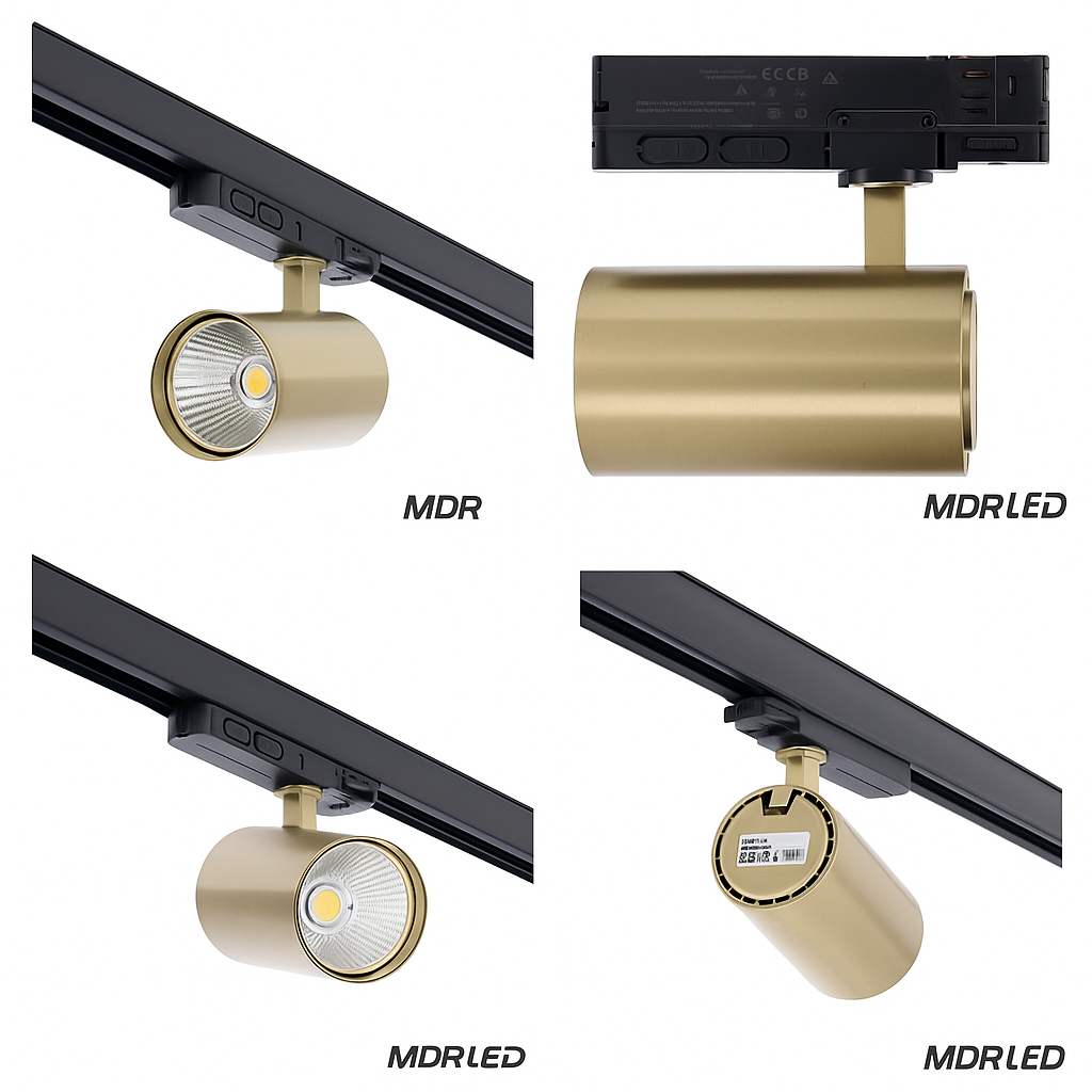 3-Fase Railspot  Messing  10W–30W  Dimbaar  CCT Switch  MDRLED® Actie