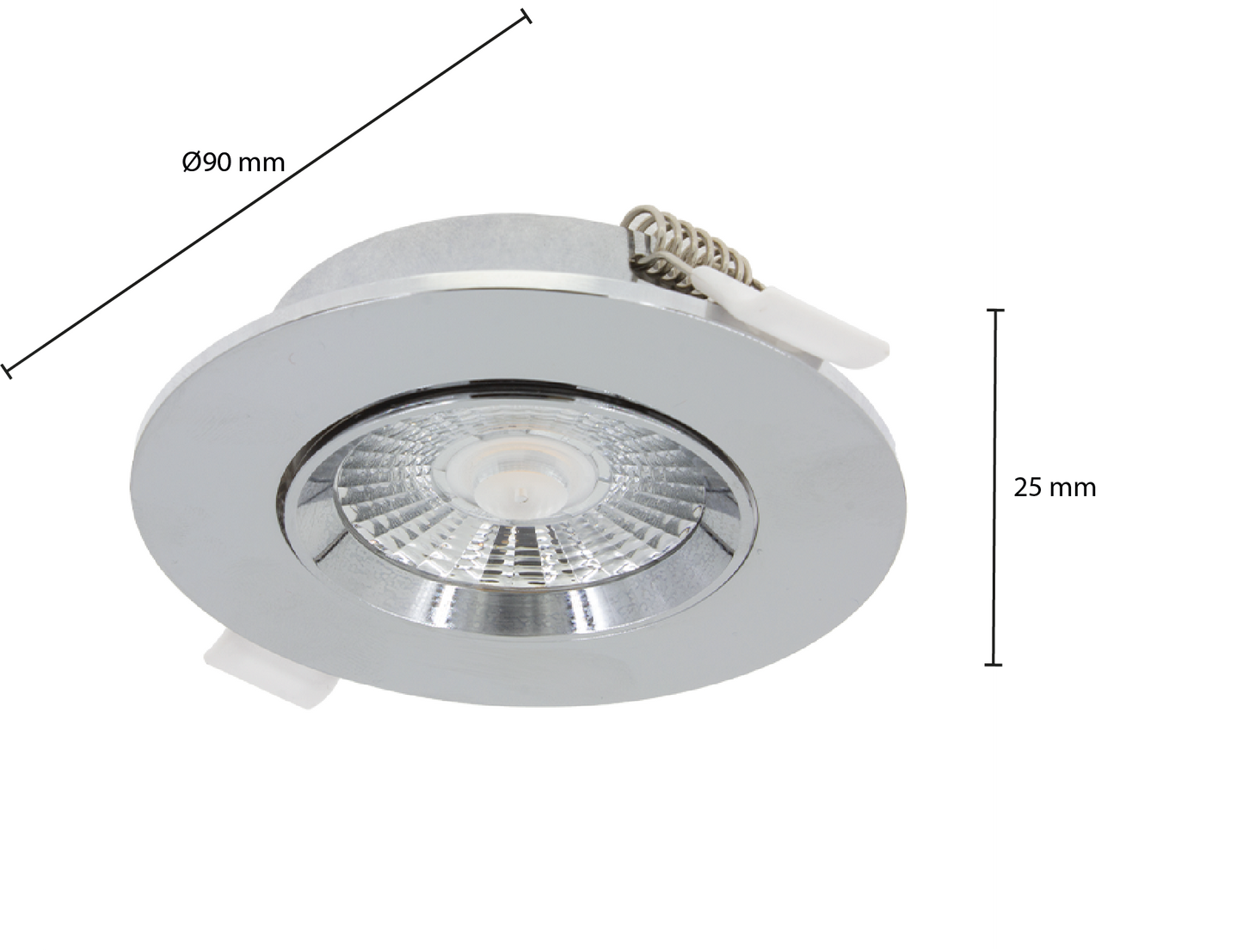 LED Inbouwspot Ø75 6W Dimbaar IP44 Chroom MDRLED ACTIE Aleen deze maand.