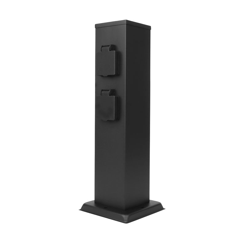 TUINPAAL MET 4 STOPCONTACTEN roestvrij staal 3680 watt MDRLED®