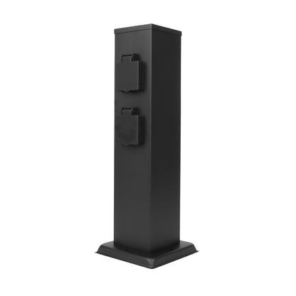 TUINPAAL MET 4 STOPCONTACTEN roestvrij staal 3680 watt MDRLED®