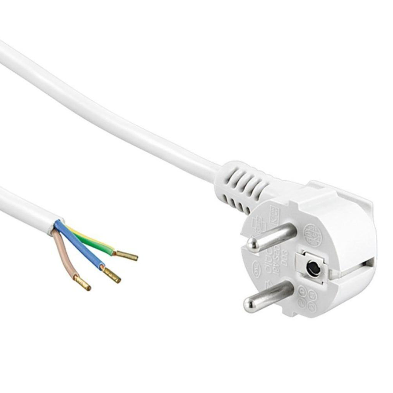 AANSLUITSNOER GEAARDE STEKKER 3 X 0.75MM² 3 meter WIT MDRLED®