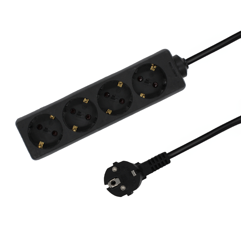 VIERVOUDIGE TAFELCONTACTDOOS 5M ZWART MDRLED®