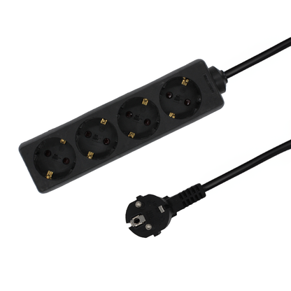 VIERVOUDIGE TAFELCONTACTDOOS 5M ZWART MDRLED®
