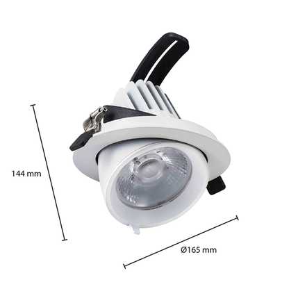 LED DOWNLIGHT  KANTELBAAR  Ø145  28W  WIT  CCT-SWITCH