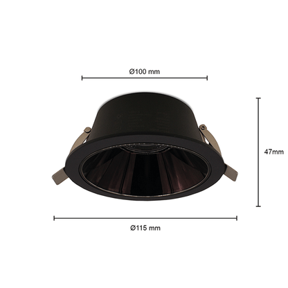 LED DOWNLIGHT CCT-SWITCH Ø100MM 10W  ZWART MDRLED®