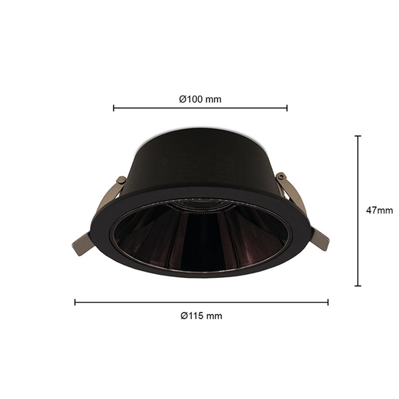 Oprawa sufitowa LED CCT-SWITCH Ø100MM 10W CZARNY MDRLED®