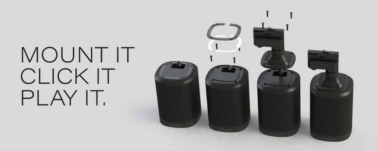 Pontis 3-Phase Audio Adapter Zwart | Voor Sonos One & One SL | Railmontage
