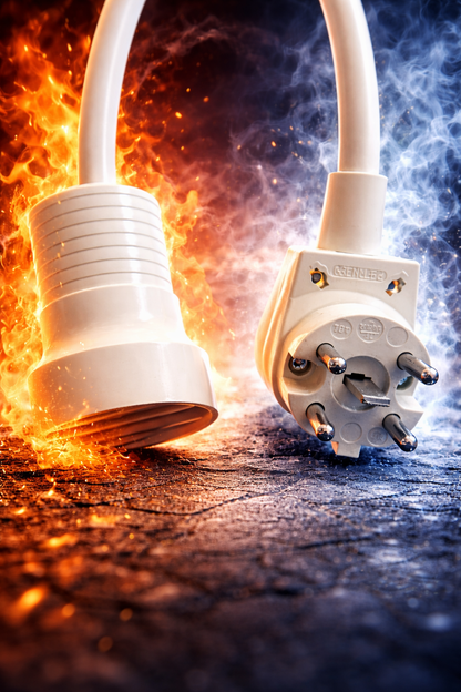 Perilex Koppelsnoer 16A – 3 of 5m, Wit, 5x2.5mm², Hittebestendig Extra Dikke Kabel