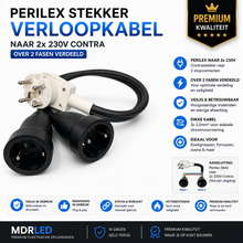 Perilex Stekker Verloop naar 2x230V contra over 2 Fasen Verdeeld - MDR LED®