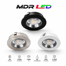 LED MEUBELSPOT   3W  12V(DC)  IP44  WIT  14MM HOOG 2700K