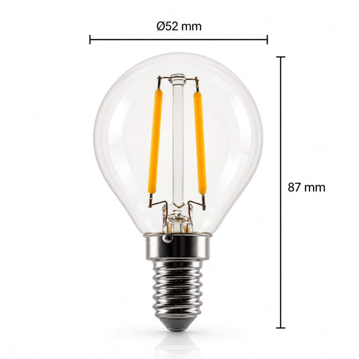 LED Filamentlamp E14 G45 – 2W – 2200K – 10 Stuks