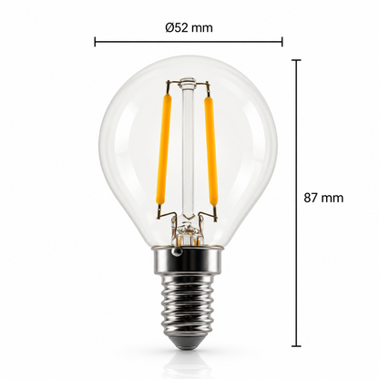 LED Filamentlamp E14 G45 – 2W – 2200K – 10 Stuks
