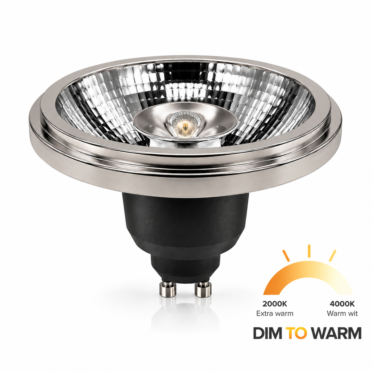 MDRLED® GU10 LED Spot 12W | Dim to Warm | 950lm | Zwart/Wit
