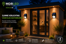 Solar Wandlamp met Lichtsensor | 20 LED | IP44 | Buitenlamp op Zonne-energie | MDRLED®