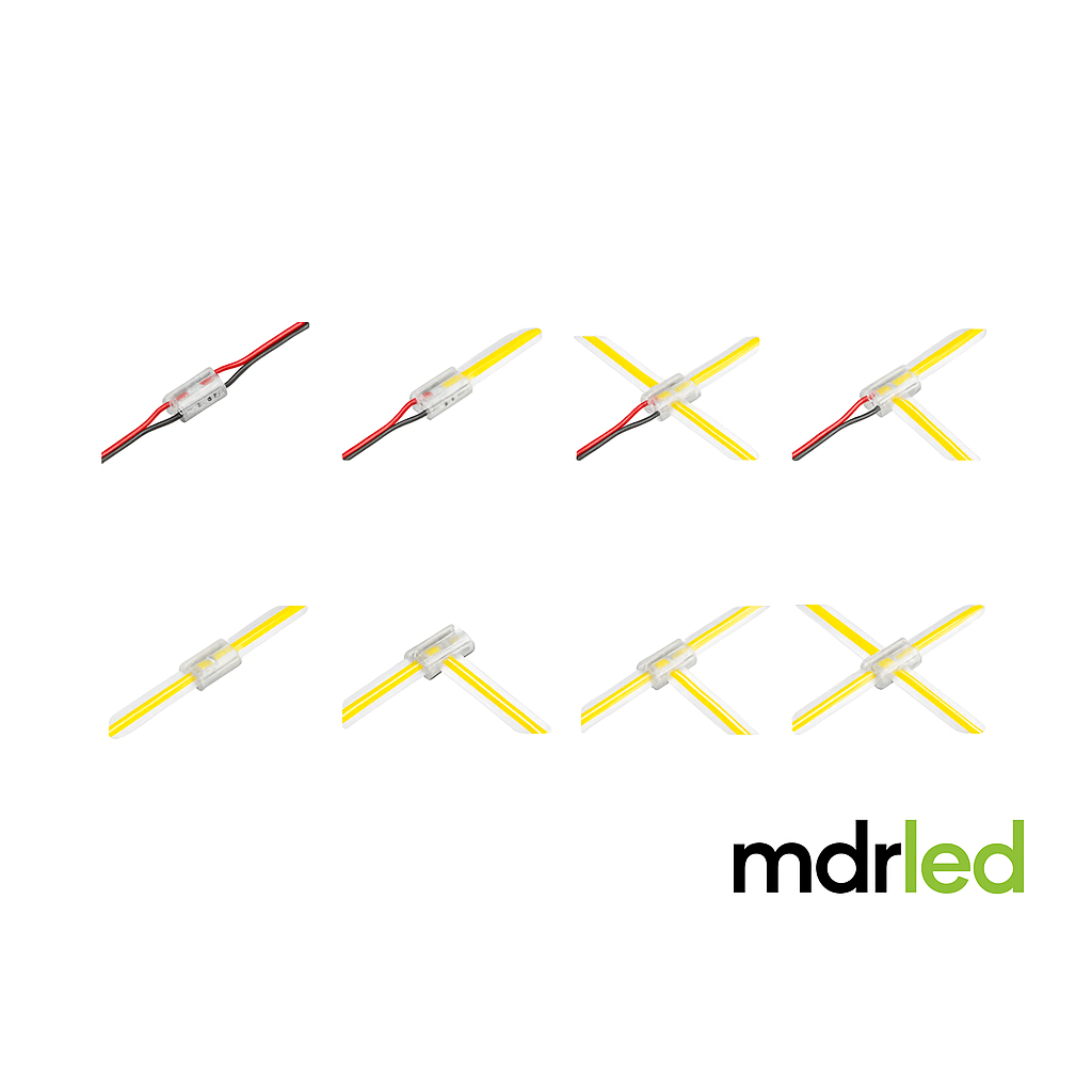 MDRLED® LEDstrip Connector 9-in-1 | 8mm | Single Color | COB/SMD | IP20 | Per 10 Stuks