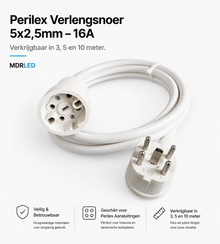 Perilex verlengkabel 16A – 5x2.5mm² – 3, 5, 8 of 10 meter – MDR LED®