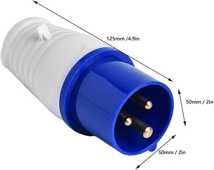 Industriële Contactdoosconnector | 3-Pins IP44 16A | Waterdicht & Vlam vertragend | Set van 10