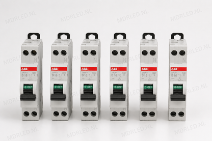 ABB B16 Installatieautomaat 1P+N 6kA Haf Serie – Set van 6