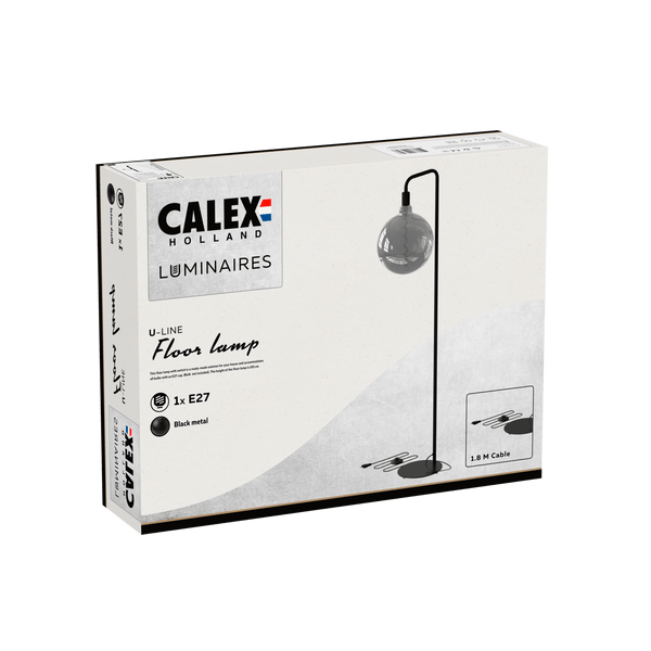 Lampa podłogowa Calex U-Line - E27 - czarna MDRLED 